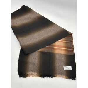 Christian Dior 100% Wool Plaid Fringe‎ Scarf Made in Fancy White Lable